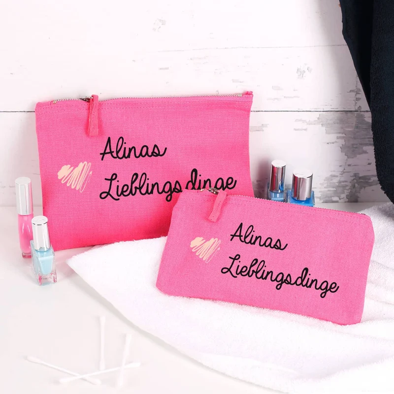 Pinke Tasche Lieblingsdinge mit Namensaufdruck