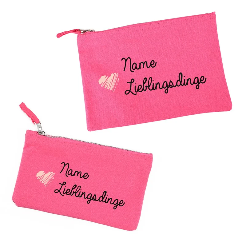 Pinke Tasche Lieblingsdinge mit Namensaufdruck