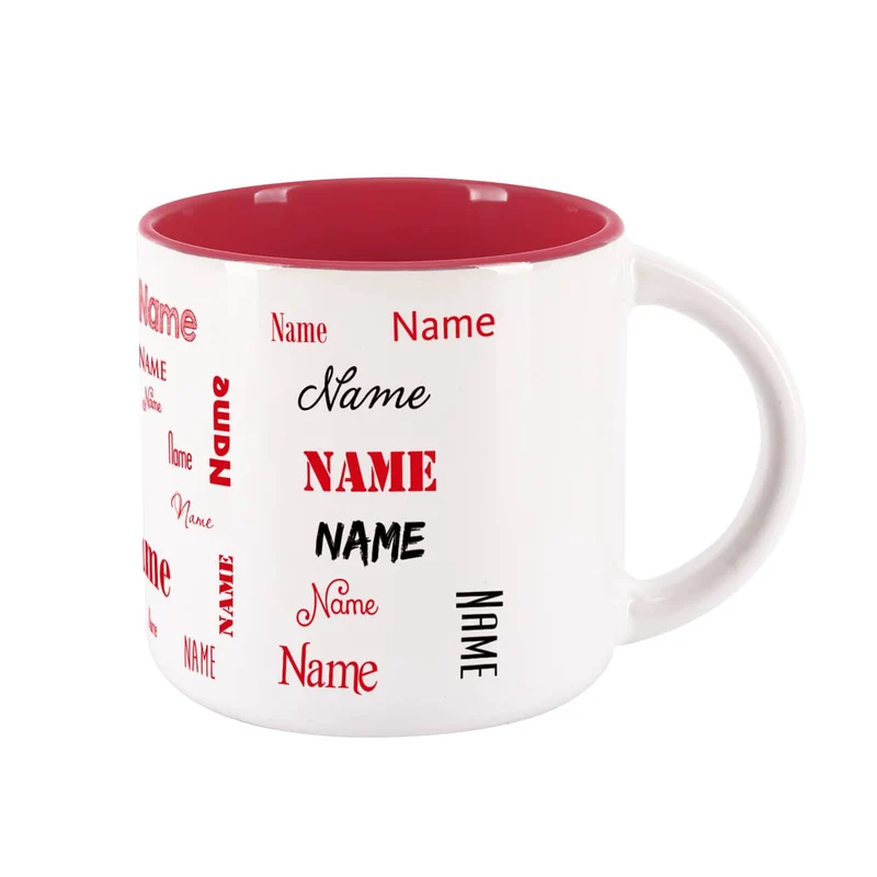 Großer Kaffeepott mit Ihrem Namen in verschiedenen Schriftarten