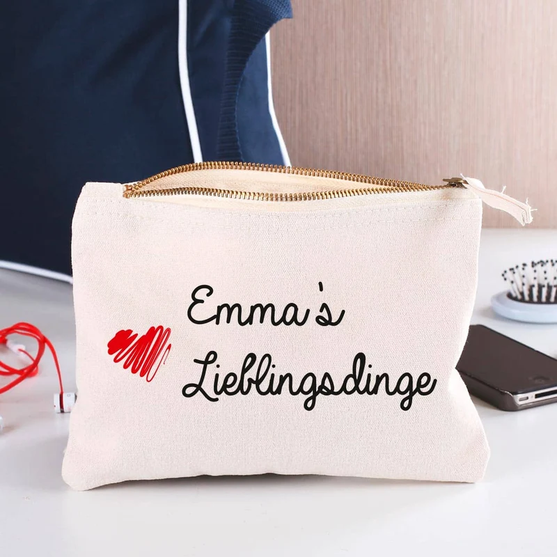 Kleine Tasche für Lieblingsdinge mit Namensaufdruck