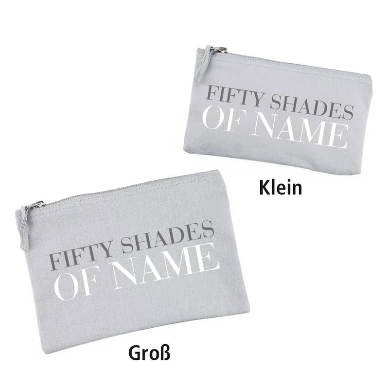 Graues Beautycase mit Name für Schminksachen und Accessoires
