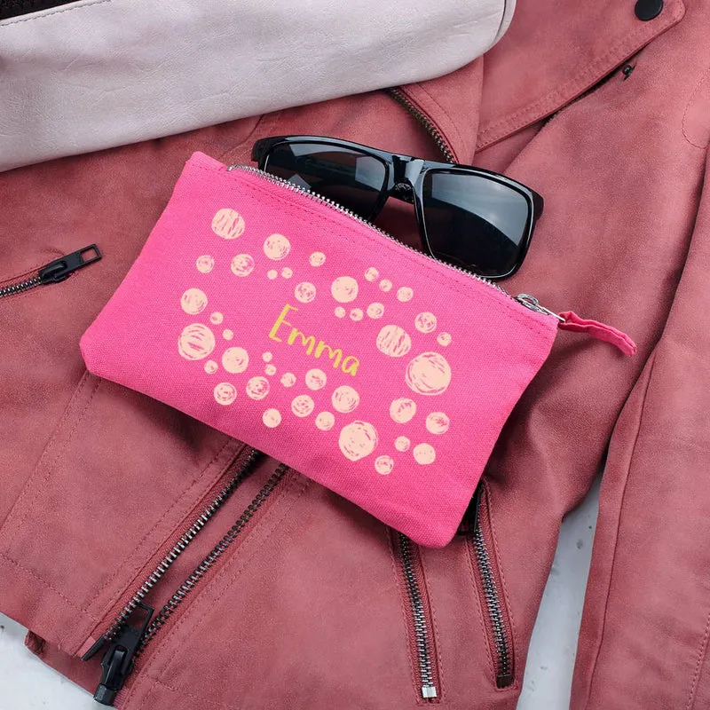 Pinkes Beautycase mit Namensaufdruck