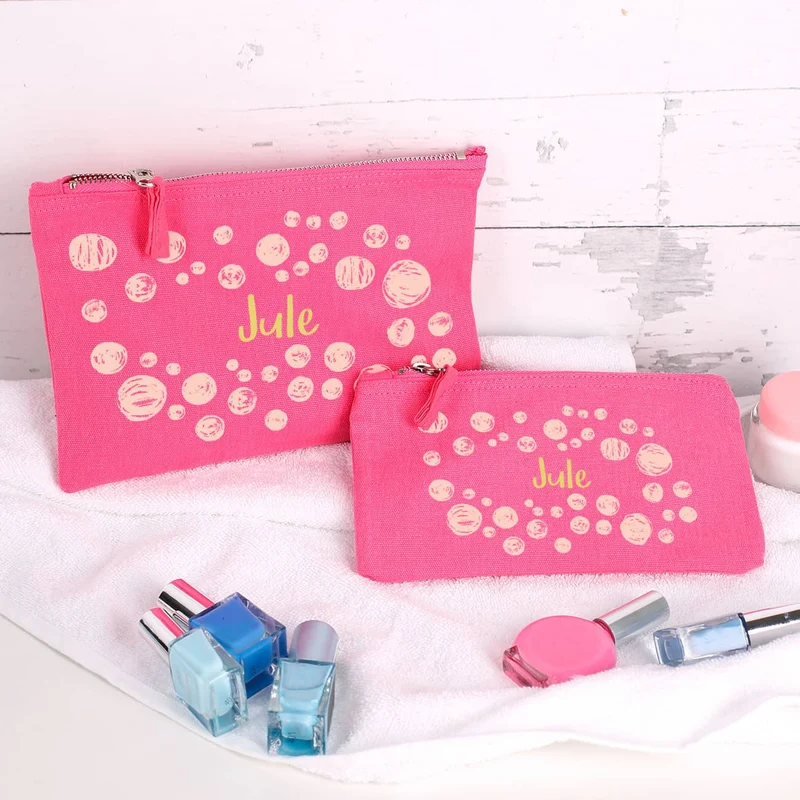 Pinkes Beautycase mit Namensaufdruck