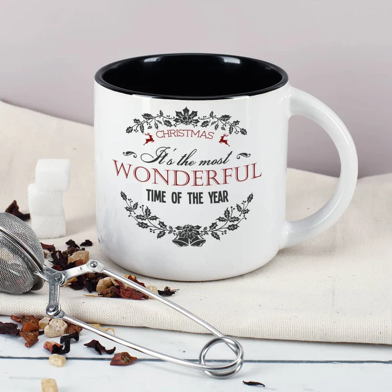 Große Christmas Tasse - It's the most wonderful time of the year - mit Name