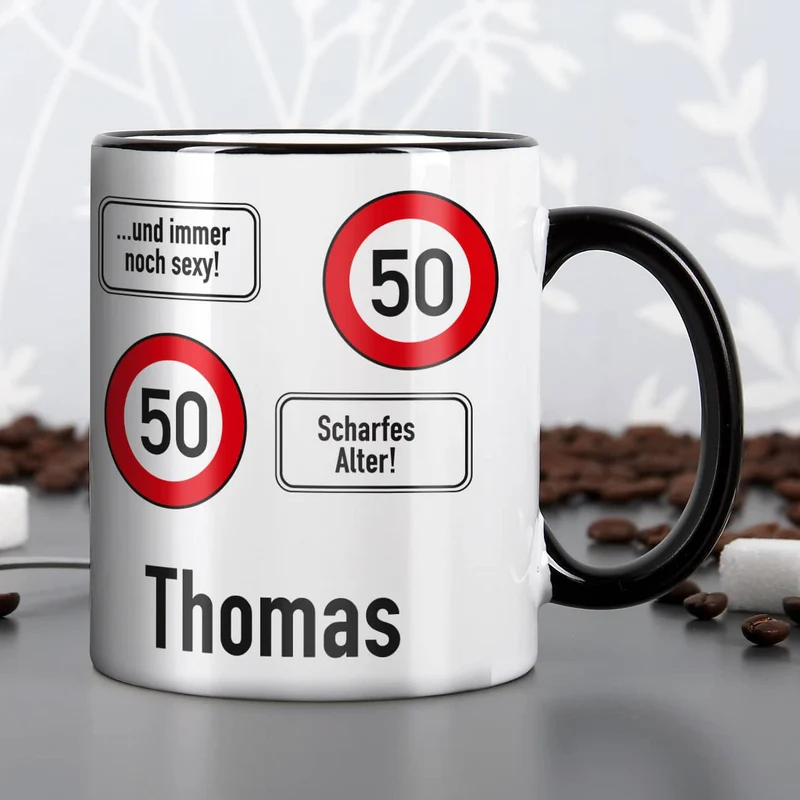 Persönliche Tasse - Achtung 50