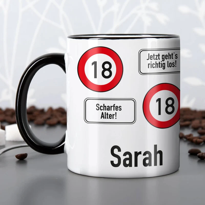 Persönliche Tasse - Achtung 18