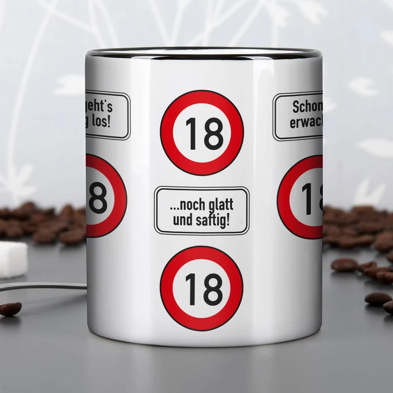 Persönliche Tasse - Achtung 18