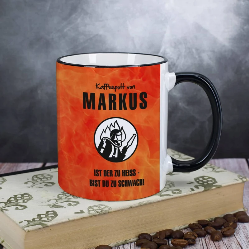 Persönliche Kaffeetasse für den Feuerwehrmann