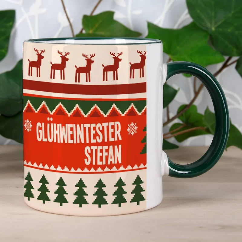 Personalisierte Weihnachtstasse - Glühweintester mit Wunschnamen