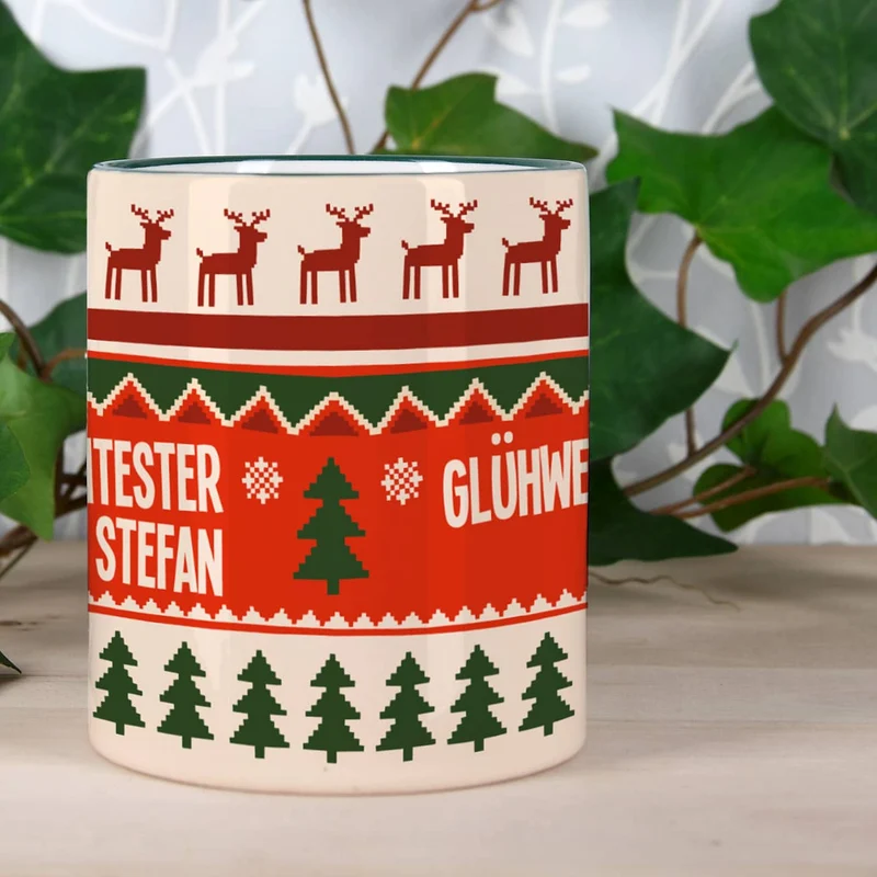Personalisierte Weihnachtstasse - Glühweintester mit Wunschnamen
