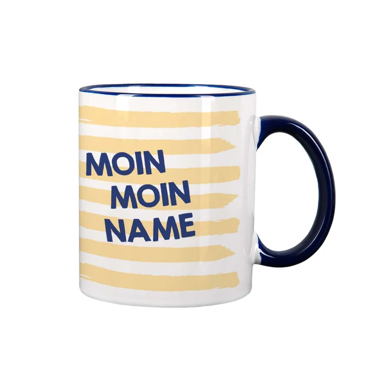 Maritime Tasse mit Möwe und Ihrem Wunschnamen