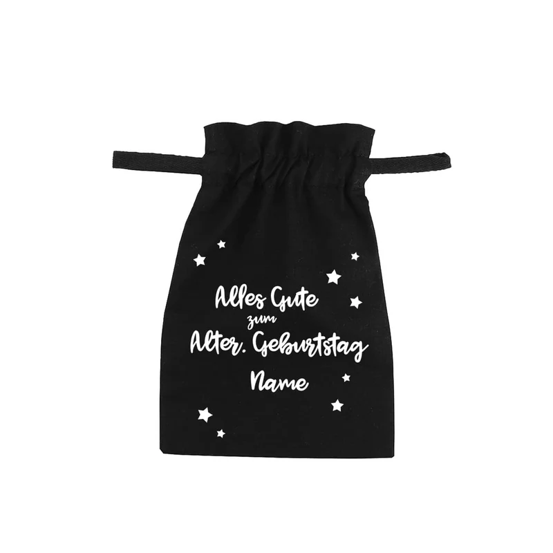 Kleines Stoffsäckchen als Geschenkverpackung zum Geburtstag