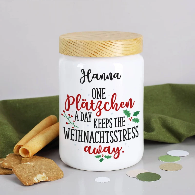 One Plätzchen a day ... Keksdose mit Ihrem Wunschnamen