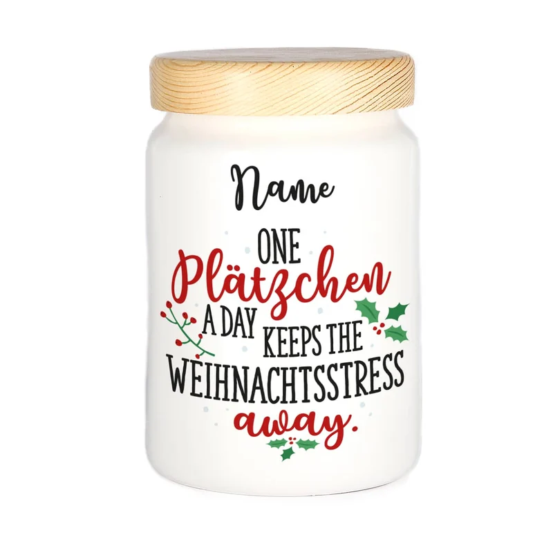 One Plätzchen a day ... Keksdose mit Ihrem Wunschnamen