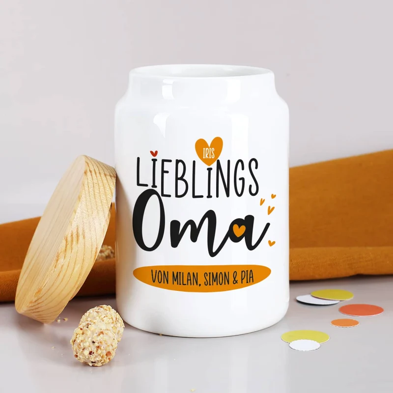 Lieblingsoma - Geschenkdose mit Name, Wunschtext