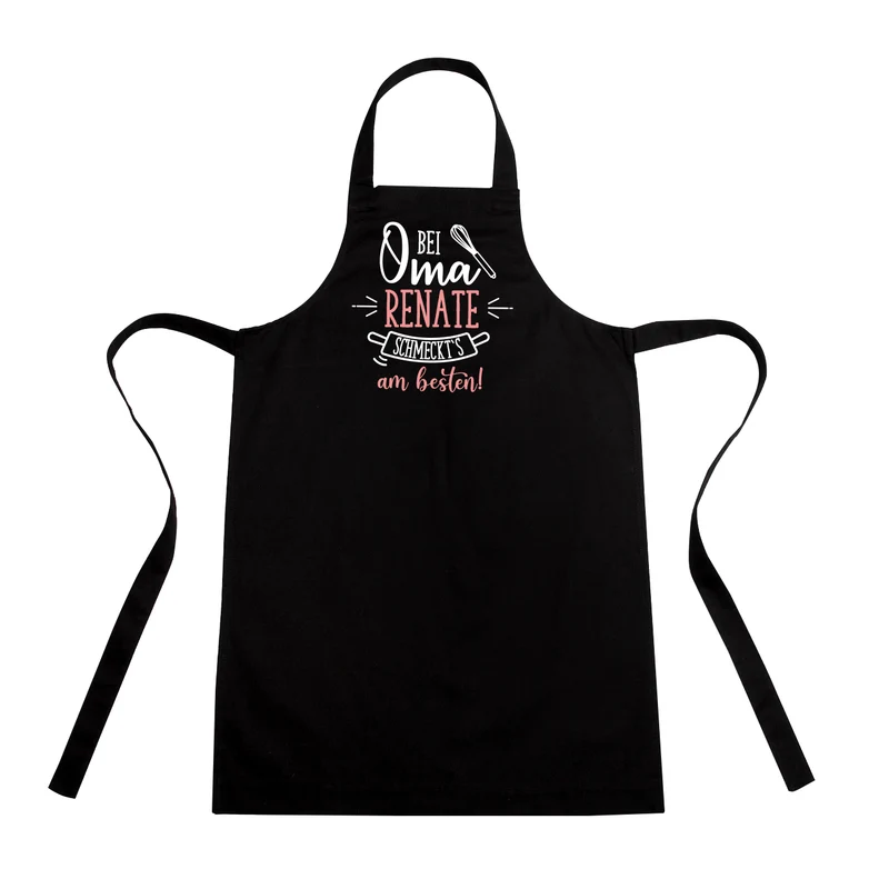 Bei Oma schmeckt's am besten! Schürze mit Namensaufdruck