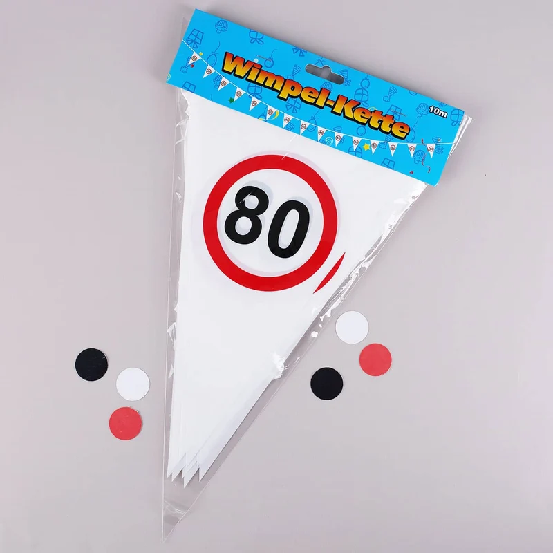 Wimpelkette Verkehrszeichen zum 80. Geburtstag