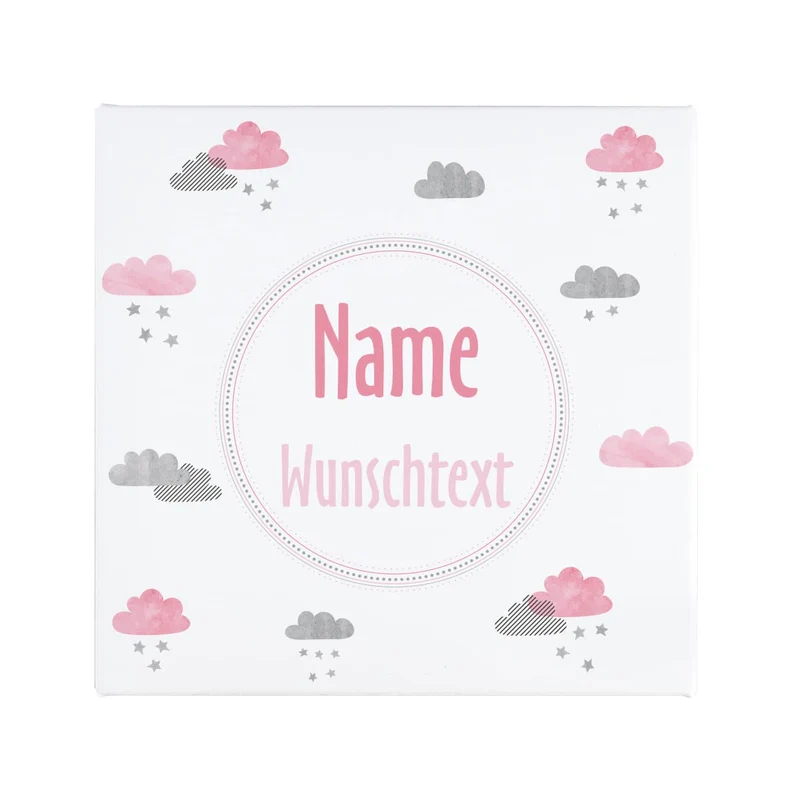 Gedenk-Leinwand Sternenkinder 20x20cm in blau oder rosa