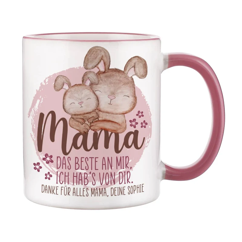 Mama, das Beste an mir, ich hab's von Dir - Tasse zum Muttertag mit Wunschtext