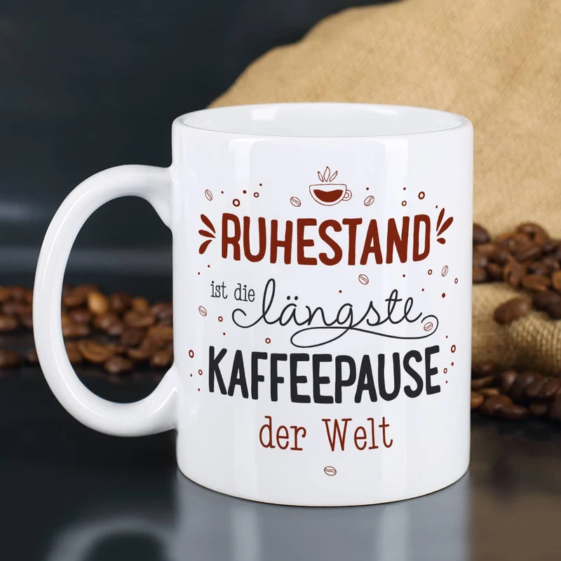 Persönliche Kaffeetasse zum Ruhestand