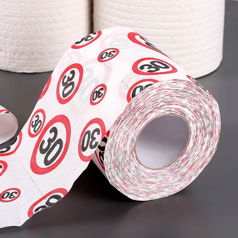Toilettenpapier mit Aufdruck Achtung 30