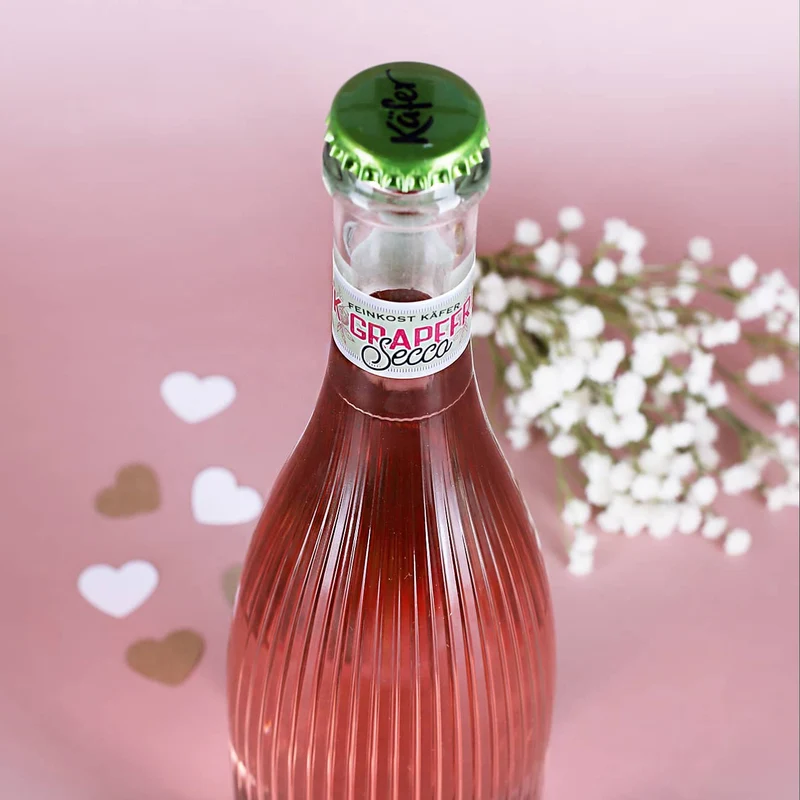Kleines Dankeschön - Fruchtsecco in zwei Sorten mit Ihrem Wunschtext