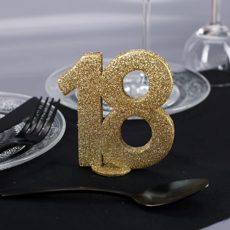 Goldene Dekozahl 18 - zum Geburtstag
