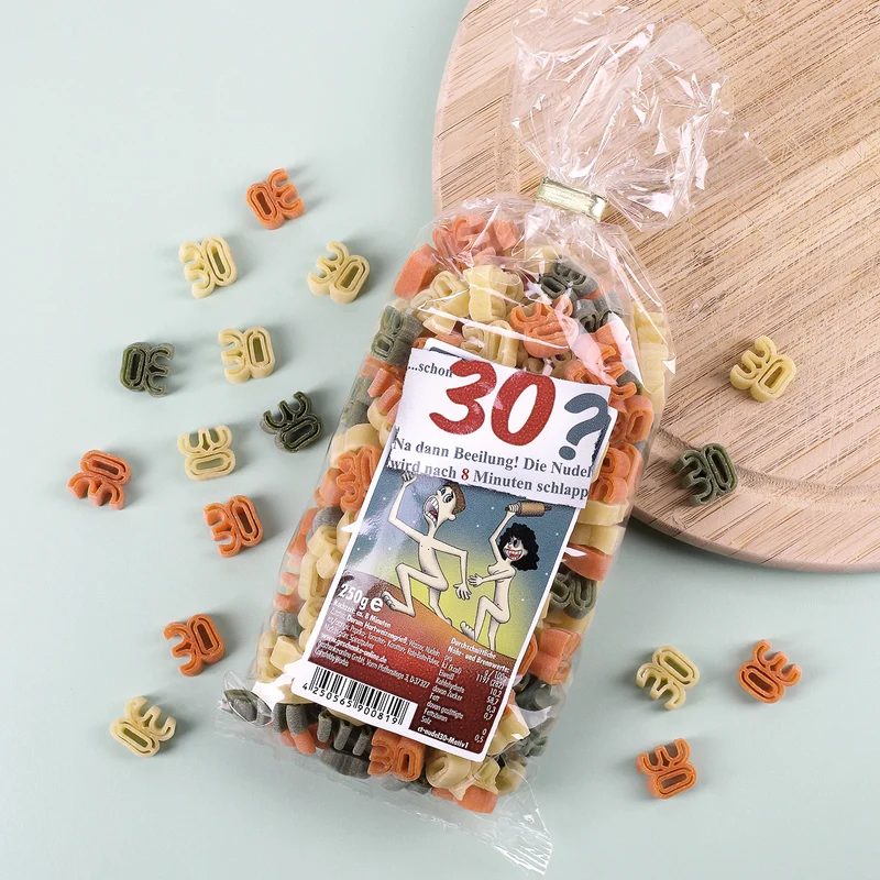 Zahlen-Nudeln zum 30. Geburtstag
