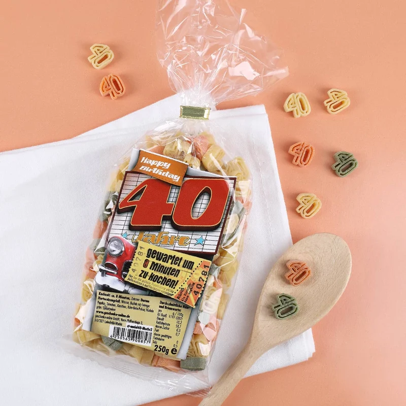 Zahlen-Nudeln zum 40. Geburtstag