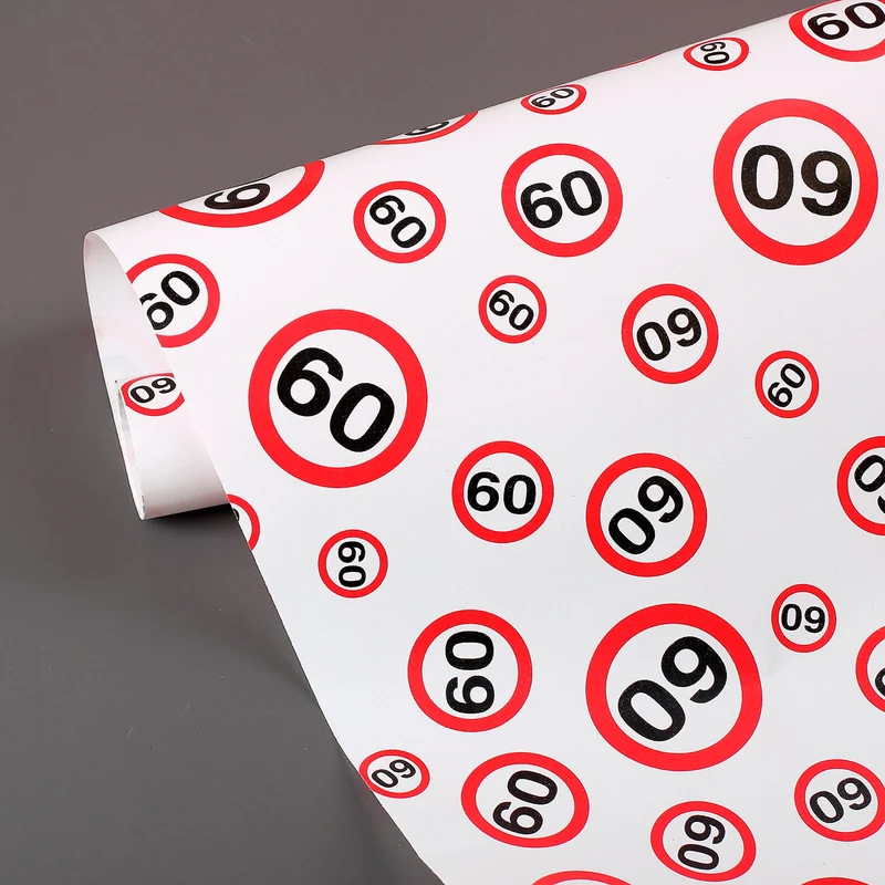 Geschenkpapier mit Verkehrsschildern zum 60. Geburtstag