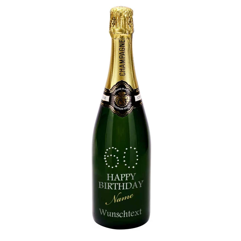 Geschenkidee zum 60. Geburtstag Champagner mit Gravur