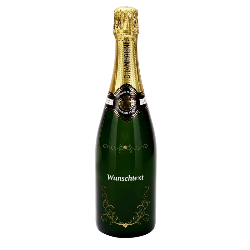 Edler Champagner mit frei wählbarem Wunschtext