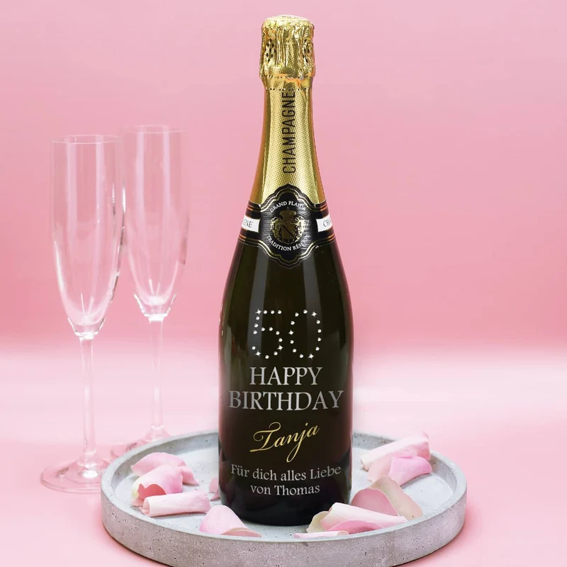Geburtstagsgeschenk edler Champagner zum 50. Geburtstag
