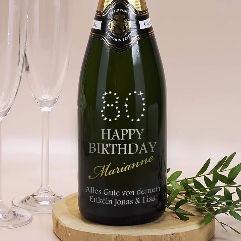 Champagner zum 80. Geburtstag MADE WITH SWAROVSKI® ELEMENTS