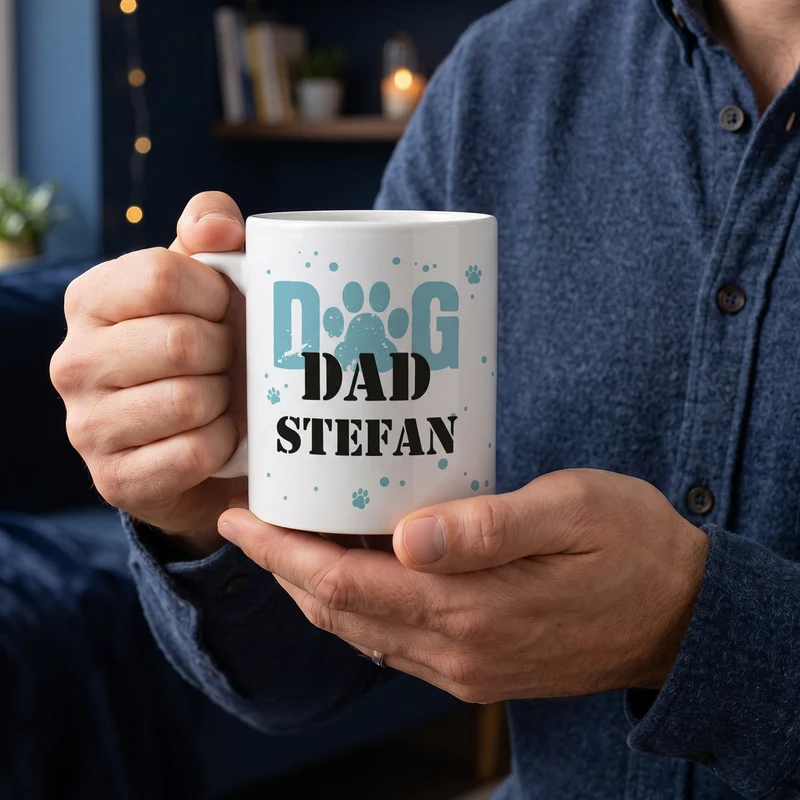 Dog Mom | Dog Dad - Keramiktasse mit Wunschname