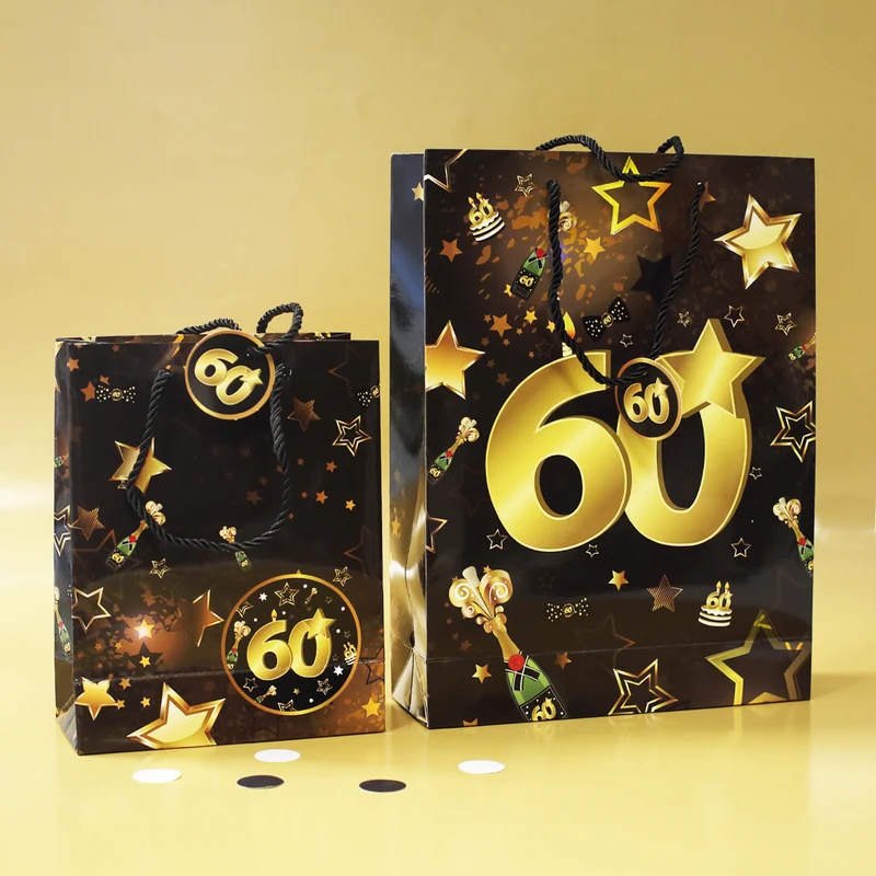 2-tlg. Geschenk-Taschen-Set - 60 schwarz/gold