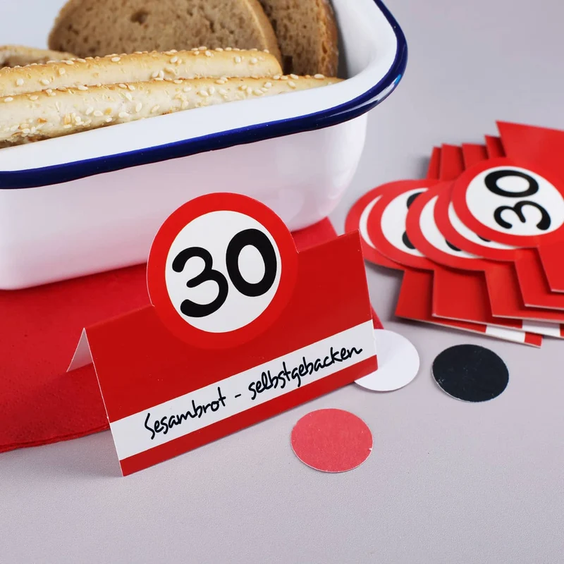 Tisch-Kärtchen für den 30. Geburtstag