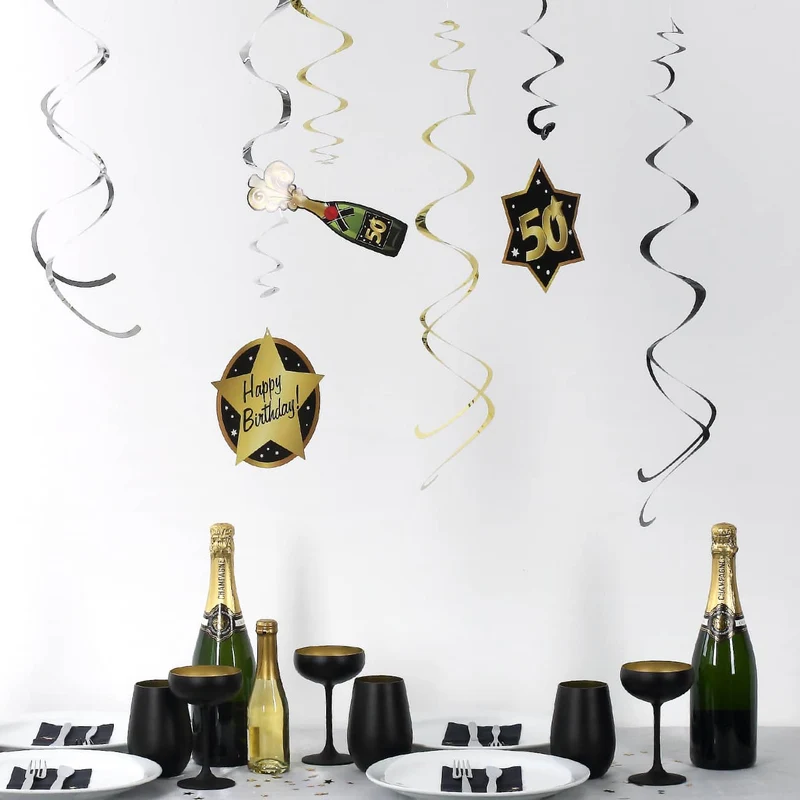 Party-Deko-Spiralen zum 50. Geburtstag - Star