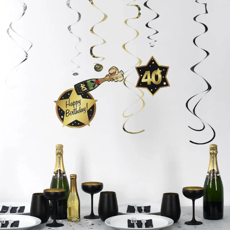 Party-Deko-Spiralen zum 40. Geburtstag - Star