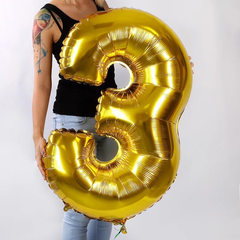 Riesiger Folienballon in gold - 3