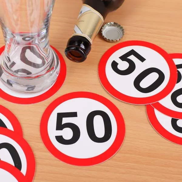 Bierdeckel zum 50. Geburtstag