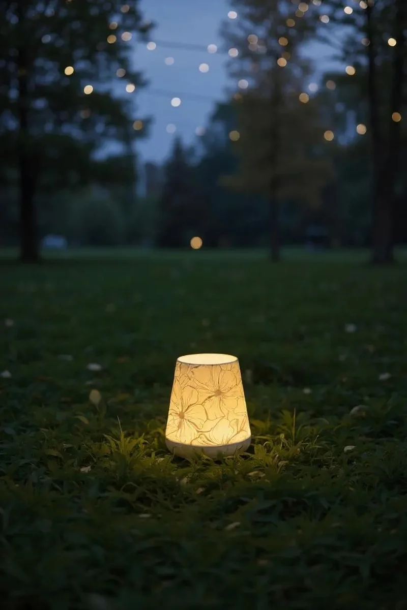 Dekorative Windlichtlampe – Blumen LED Teelichthalter – Ambientelicht – Minimalistische Deko Lampe – Stimmungslicht Wohnzimmer