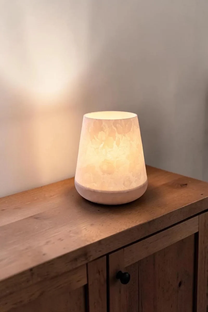 Dekorative Windlichtlampe Flower – Minimalistische Lichthülle – für LED oder LED-Teelicht – Ambientelicht – Moderner Teelichthalter