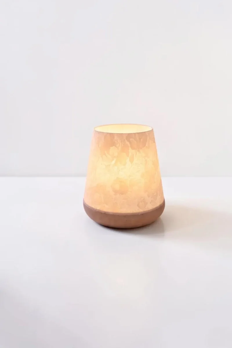 Dekorative Windlichtlampe Flower – Minimalistische Lichthülle – für LED oder LED-Teelicht – Ambientelicht – Moderner Teelichthalter