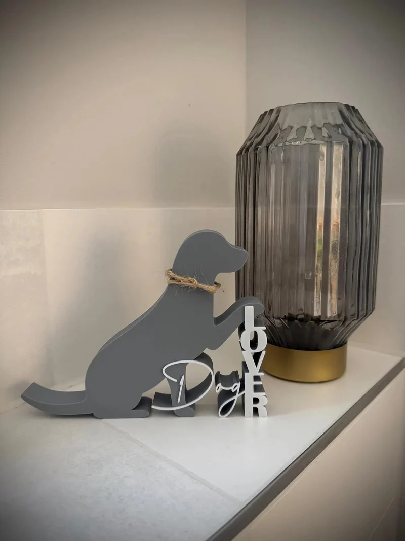 Dog Lover Deko Aufsteller – Liebevolles Hunde Design aus dem 3D Druck