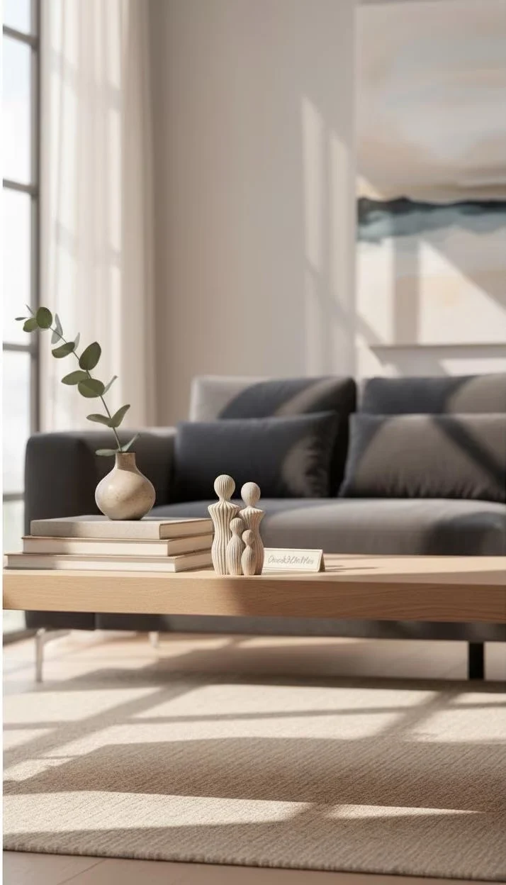 Moderne Familien Skulptur im Japandi Stil – Minimalistische Figuren Deko für stilvolle Wohnräume
