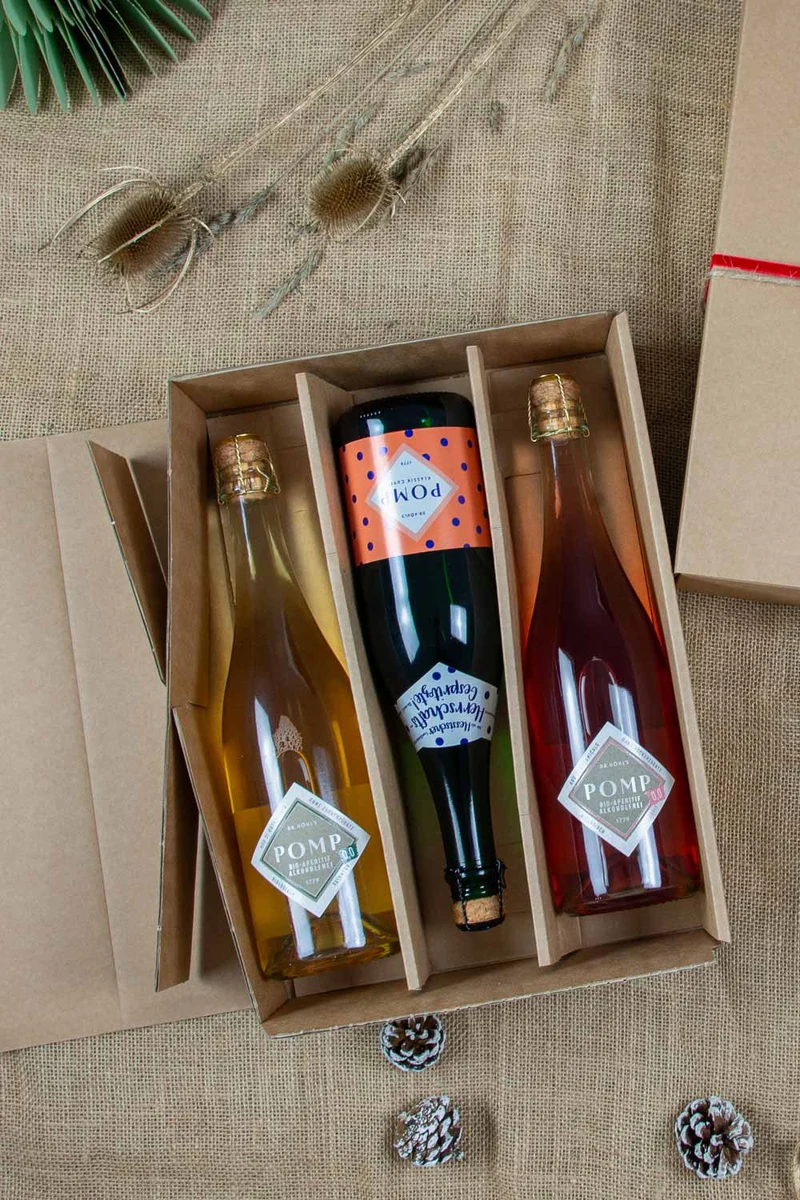 Weihnachts­geschenk Box Trio mit und ohne Alkohol