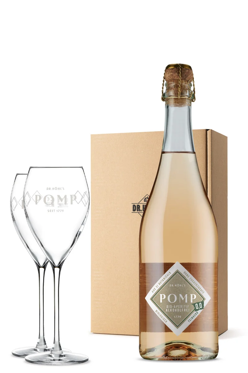 Gourmet Geschenk Set Blanc alkoholfrei mit Gläsern